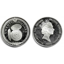 (71) Islas Vírgenes Británicas. 1985. 20 Dollars (EBC+) (Plata)
