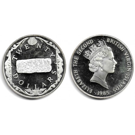 (56) Islas Vírgenes Británicas. 1985. 20 Dollars (EBC+) (Plata)