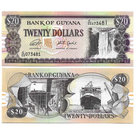 (30g) Guyana. 1996-2018. 20 Dollars (SC)