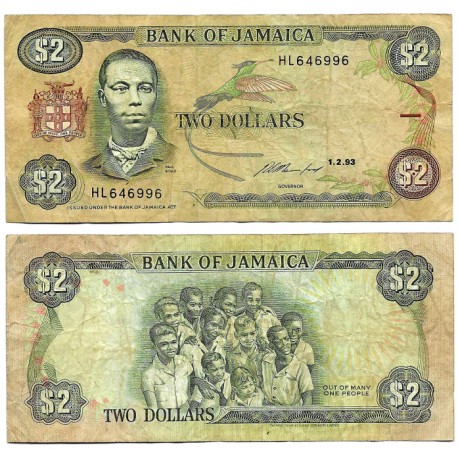 (69e) Jamaica. 1992. 2 Dollars (BC)