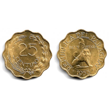 (27) Paraguay. 1953. 25 Sentimos (EBC+)