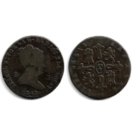 Isabel II. 1840. 8 Maravedí (BC) Ceca de Segovia