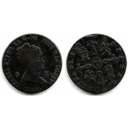 Isabel II. 1844. 8 Maravedí (BC+/BC) Ceca de Segovia. Golpe en el canto