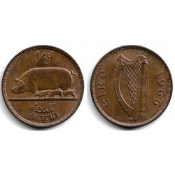(10) Irlanda. 1966. ½ Penny (EBC-) Mancha