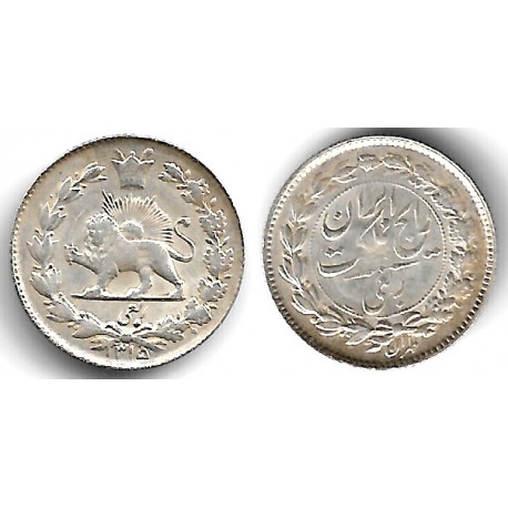 (1127) Irán. 1315AH. ¼ Rial (EBC) (Plata)