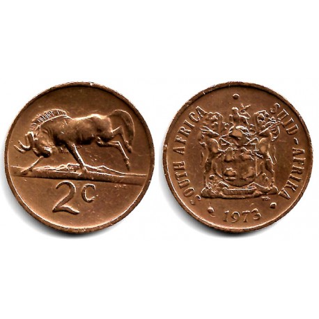 (83) Sudáfrica. 1973. 2 Cents (EBC)