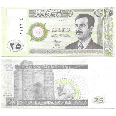 (86) Iraq. 2001. 25 Dinars (SC)
