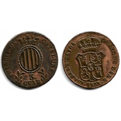 Isabel II. 1838. 3 Cuartos (BC+) Ceca de Cataluña
