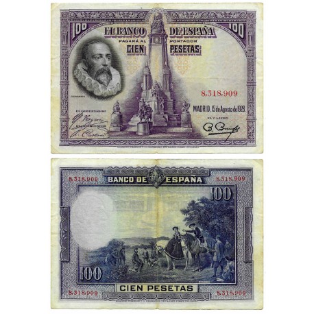 España. 1928. 100 Pesetas (MBC-) Sin Serie