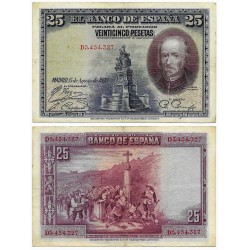 España. 1928. 25 Pesetas (MBC-) Serie D