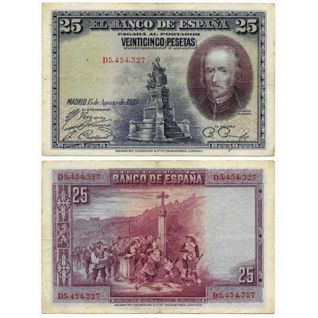 España. 1928. 25 Pesetas (MBC-) Serie D