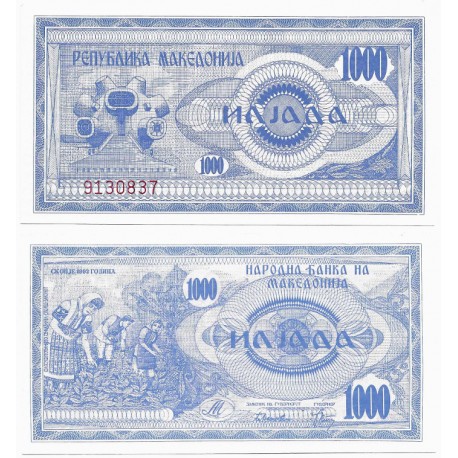 (6) Macedonia. 1992. 1000 Denari (SC)
