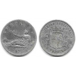 Gobierno Provisional. 1870*(18-73). 2 Pesetas (BC) (Plata) Ceca de Madrid DE-M