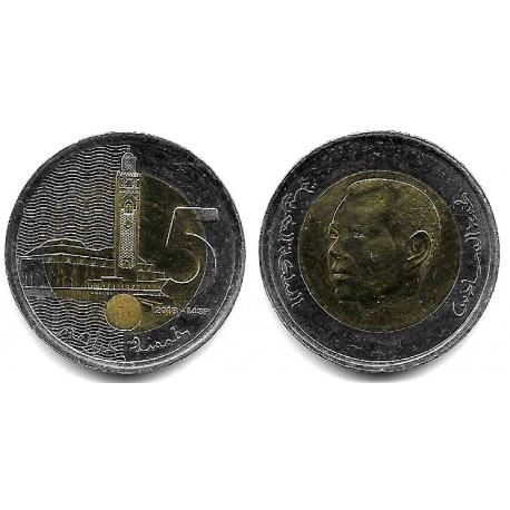 (140) Marruecos. 2018. 5 Dirhams (EBC)