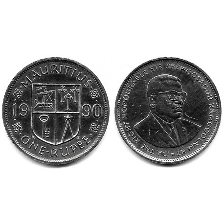 (55) Mauricio. 1990. 1 Rupee (EBC)
