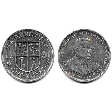 (55) Mauricio. 1991. 1 Rupee (EBC-)