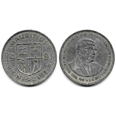 (55) Mauricio. 1991. 1 Rupee (MBC)