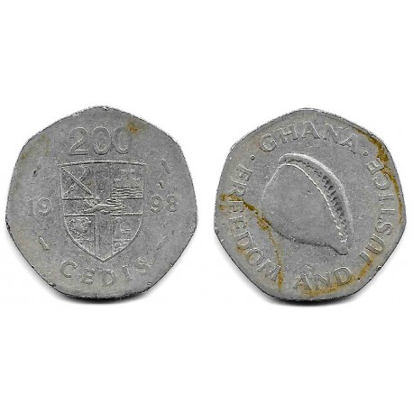 (35) Ghana. 1998. 20 Cedis (BC) Manchas