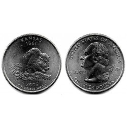 (373) Estados Unidos de América. 2005(D). Quarter Dollar (SC) Kansas