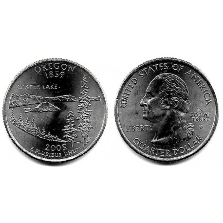 (372) Estados Unidos de América. 2005(D). Quarter Dollar (SC) Oregon