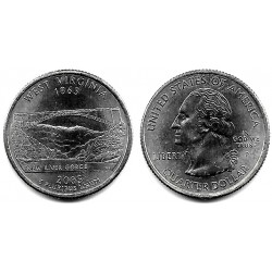 (374) Estados Unidos de América. 2005(P). Quarter Dollar (SC) West Virginia