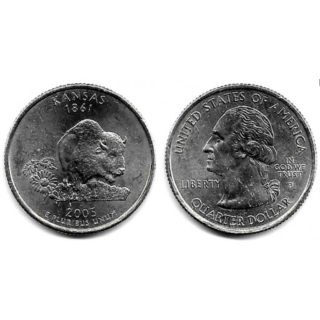 (373) Estados Unidos de América. 2005(P). Quarter Dollar (SC) Kansas