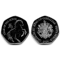 Gibraltar. 2026. 50 Pence (SC) Año del Caballo