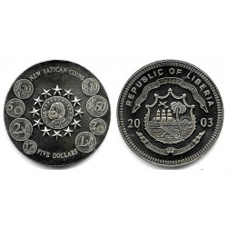 Liberia. 2003. 5 Dollars (SC) Nuevas Monedas del Vaticano