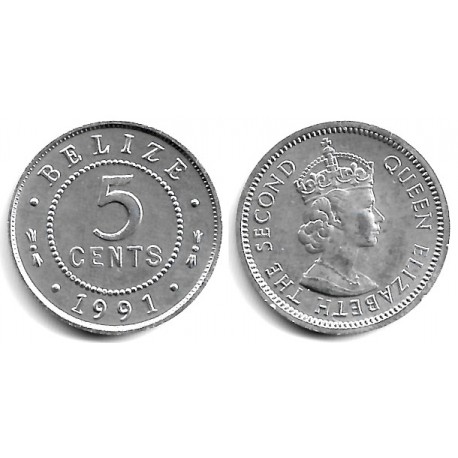 (34a) Belice. 1991. 5 Cents (SC)