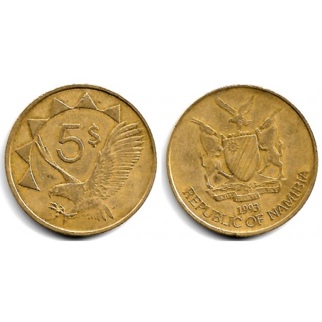 (5) Namibia. 1993. 5 Dollars (BC/BC+)