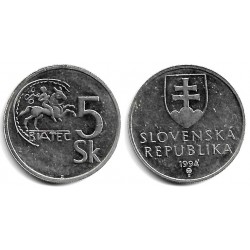 (14) Eslovaquia. 1994. 5 Koruna (MBC)