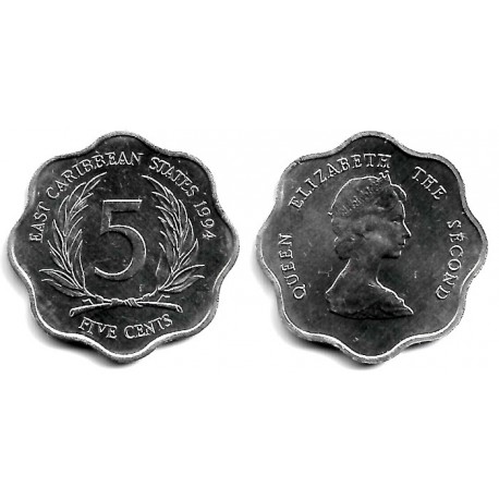 (12) Estados Orientales Caribeños. 1994. 5 Cents (SC)