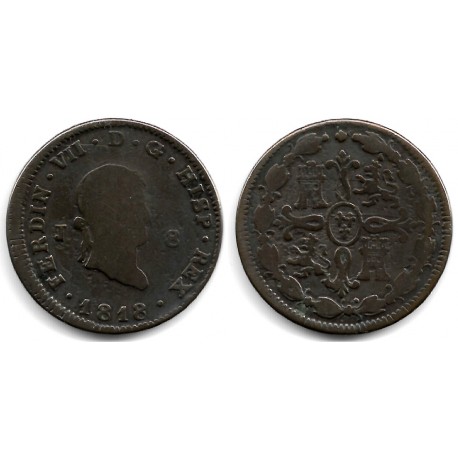 Fernando VII. 1818. 8 Maravedí (BC) Ceca de Jubia