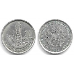 (262) Guatemala. 1960. 10 Centavos (MBC) (Plata)