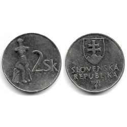 (13) Eslovaquia. 1993. 2 Koruna (MBC-)