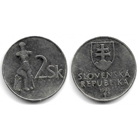 (13) Eslovaquia. 1993. 2 Koruna (MBC-)