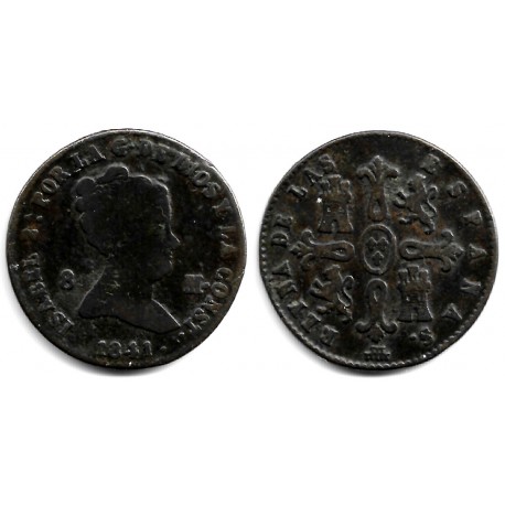 Isabel II. 1849. 8 Maravedí (BC+/MBC-) Ceca de Segovia