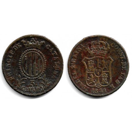 Isabel II. 1841. 3 Cuartos (BC) Ceca de Cataluña