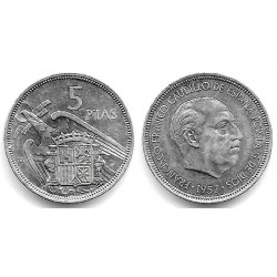 Estado Español. 1957*(74). 5 Pesetas (EBC+/SC-)