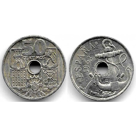 Estado Español. 1963*(19-65). 50 Céntimos (EBC+/EBC)