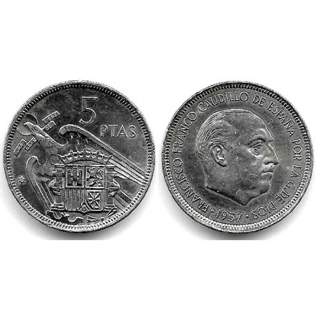 Estado Español. 1957*(72). 5 Pesetas (SC)