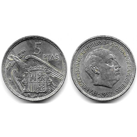 Estado Español. 1957*(69). 5 Pesetas (EBC+)