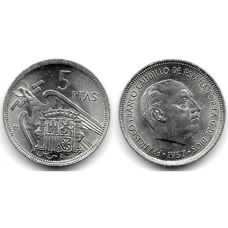 Estado Español. 1957*(68). 5 Pesetas (SC-) Mancha