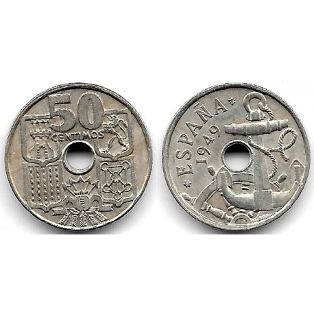 Estado Español. 1949*(19-52). 50 Céntimos (EBC)