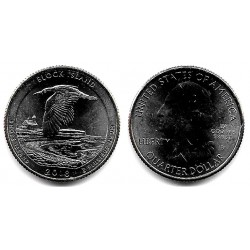 Estados Unidos de América. 2018(D). Quarter Dollar (SC) Block Island