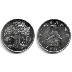 (3) Zimbabue. 1989. 10 Cents (SC-)