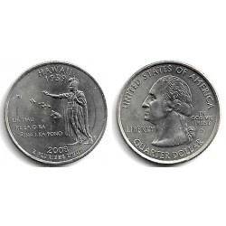 (425) Estados Unidos de América. 2008(D). Quarter Dollar (SC) Hawaii