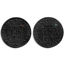 Isabel II. 1841. 6 Cuartos (BC+/MBC-) Ceca de Cataluña