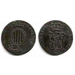Isabel II. 1838. 3 Cuartos (BC) Ceca de Cataluña