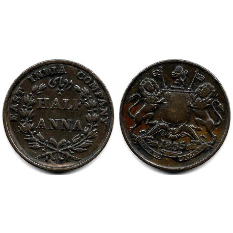 (447.1) India Británica. 1835. Half Anna (MBC)
